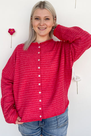 Piper Cardigan in Cherry Red