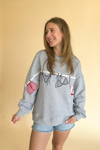 On The Line Sweatshirt in Grey