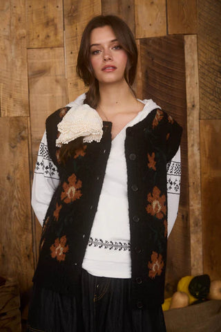 Fall Floral Sweater Vest