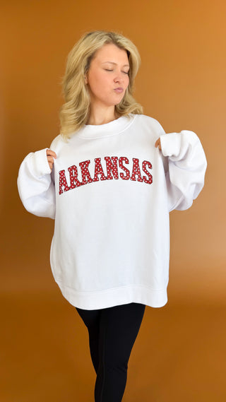 Arkansas Polka Dot Mockneck Sweatshirt // Charlie Southern