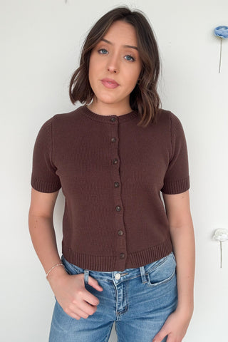 Karen Sweater Top in Brown