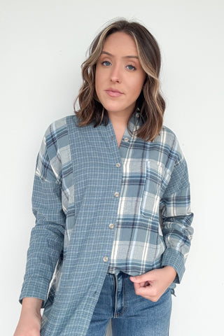 Bere Plaid Top In Blue