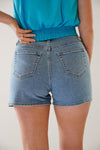 Medium Wash Mom Shorts