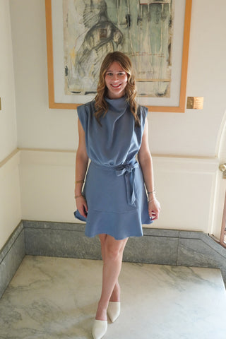 She is the Moment Dress in Blue