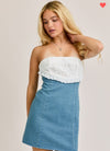 Eden Contrast Lace Denim Dress