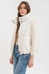 Zara Puffer Vest in Ivory