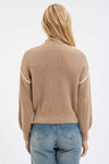 Mock Colorblock Sweater in Ivory