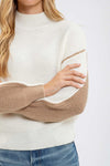 Mock Colorblock Sweater in Ivory