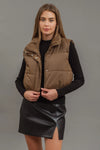 Keraa Puffer Vest in Brown