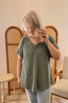 Back To Basics V-Neck in Green +