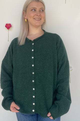 In The Works Cardigan in Forest Green