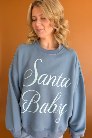 Santa Baby Sweatshirt in Blue