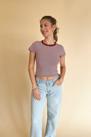 Alejandra Tee in Burgundy