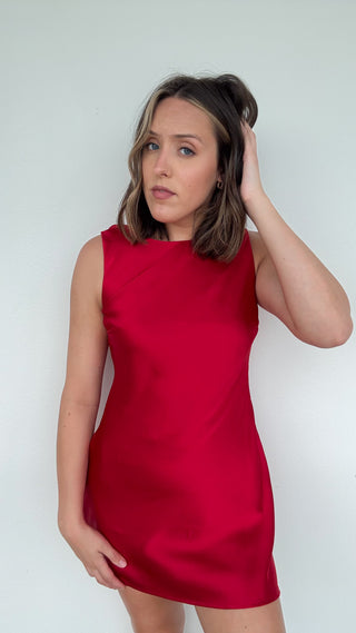Flirt Alert Dress in Red