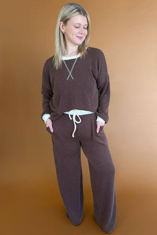 Collette Top & Pants Set in Brown +