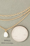 Dainty Pearl Charm Layered Chain Necklace