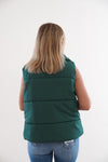 Zara Puffer Vest in Hunter Green