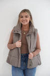 Zara Puffer Vest in Olive