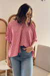 Gingham Oversized Top