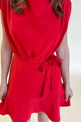 She is the Moment Dress in Red