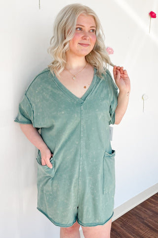 Jane Romper in Sage