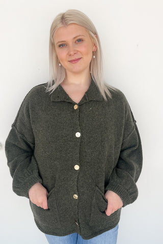 Olivia Cardigan in Olive