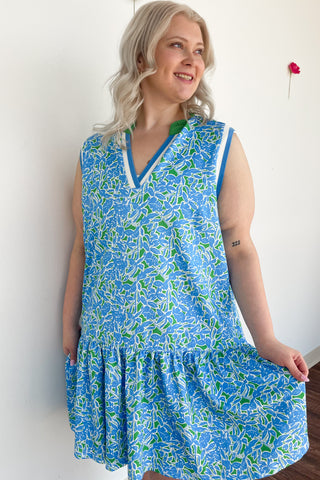 Aqua Print Dress
