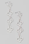 Metallic Clover Chain Earrings // gold & silver