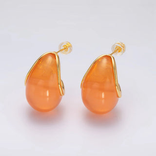 Orange Resin Earrings