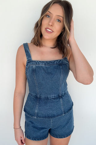 Belen Denim Romper