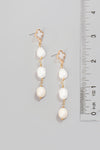 Triple Pearl Bead Chain Dangle Earrings