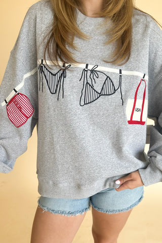On The Line Sweatshirt in Grey