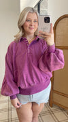 Judith Button Up Sweater in Plum