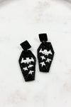 Black Coffin Beaded Earrings