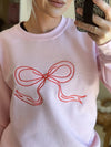 Coquette Bow Sweatshirt in Pink