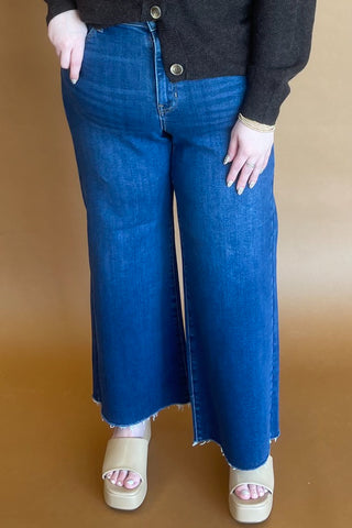 Sophie Slim Wide Leg Jeans - Dark