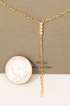 Tiered Rhinestones Lariat Chain Necklace in Gold