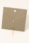 Tiered Rhinestones Lariat Chain Necklace in Gold