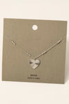 Single Stud Shining Heart Pendant Chain Necklace Silver