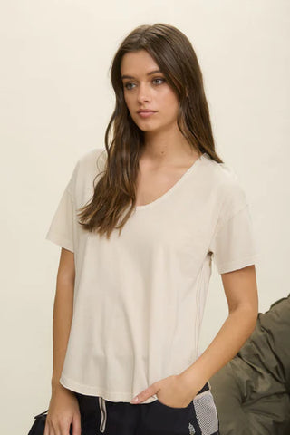 Washed Top In Khaki