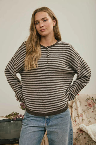 Henley Sweater Top