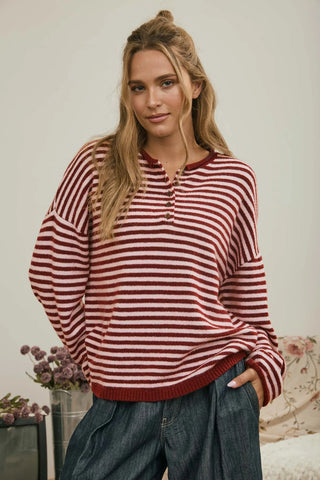 Henley Sweater Top