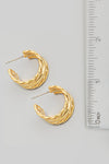 Metallic Flat Layered Gold Hoop Earring