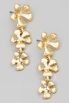 Triple Flower Dangle Drop Earrings