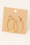Metallic Oval Latch Hoop Earrings