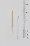 Long Metallic Bar Earrings // Gold - Silver