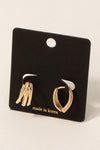 Triple Layered Hinge Oval Hoop Earrings