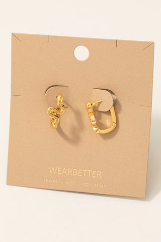 Swirly Snake Hoop Earrings