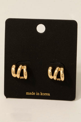 Triple Tube Hoop Earrings