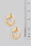 Double Ring Twist Earrings// Gold - Silver